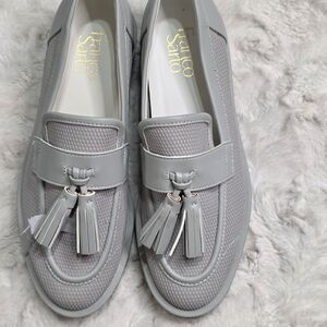 Franco Sarto Women's Light Gray Tassel Loafers